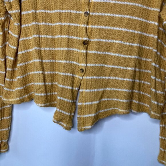 AEO Women's Mustard Yellow Soft & Sexy Plush Cropped Top Size Medium - Picture 7 of 11